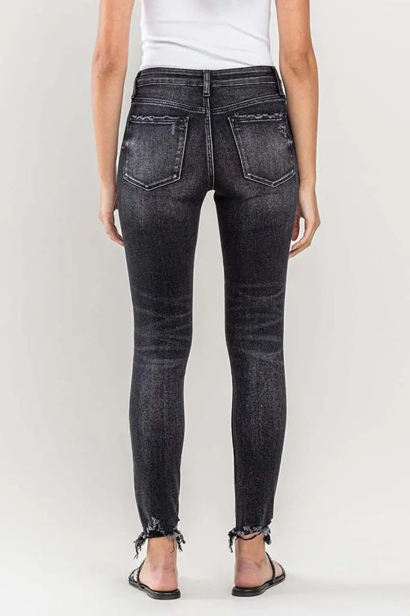 Lovervet Raw Hem Cropped Skinny Jeans for Stylish Outfits - Love Salve